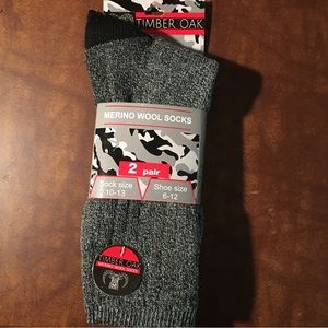 NWT merino mens wool socks 2 pairs, dark gray